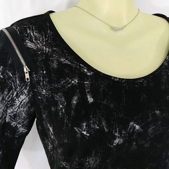 GIANNI BINI DRESS ZIPPER ACCENT ABSTRACT PRINT MINI FORM FITTING NWOT~S… - Picture 5 of 8